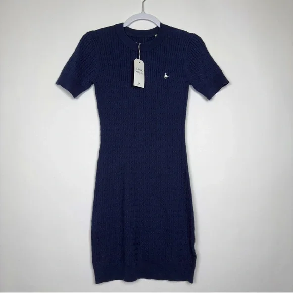 jack wills blue dress Jack Wills Blue and White Patchwork Denim Blazer, Fitted Single Button –  RareJule Vintage main image 0